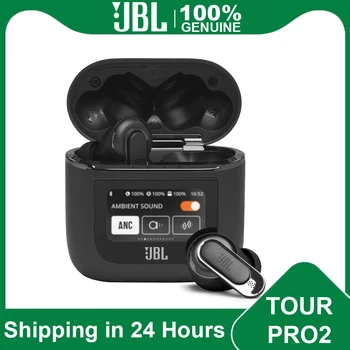 Наушники JBL TOUR PRO 2 True Wireless с шумоподавлением, спортивные наушники Bluetooth, наушники с умным ЖК-экраном, микрофон, чехол для зарядки