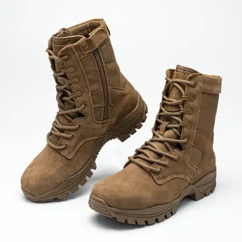 Новые коричневые армейские ботинки, мужские ботинки из воловьей кожи, легкие альпинистские ботинки, прочные водонепроницаемые армейские дышащие ботинки в стиле Милитари