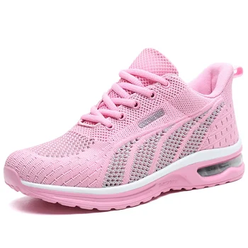 Новые кроссовки, женские дышащие кроссовки, летняя легкая сетчатая обувь на воздушной подушке, женская спортивная обувь, уличная обувь для тренировок на шнуровке