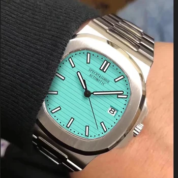 Новые мужские часы 2023 года 42 мм Автоматические механические часы с турбийоном Сапфировые люминесцентные модные спортивные часы 50ATM Водонепроницаемые AAA