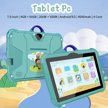 Новый 7-Дюймовый Детский Планшет 5G WiFi Для Учебы, Четырехъядерный 4GB RAM 64GB ROM, WiFi Планшеты С Портативным Чехлом Для Детского Подарка