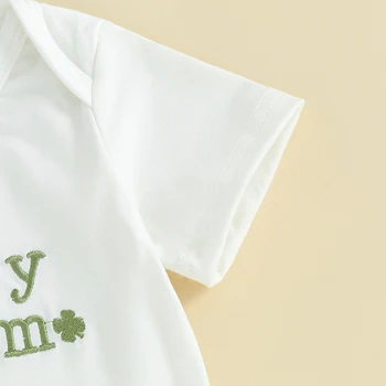 Одежда для ирландского дня для маленьких девочек, комбинезон с короткими рукавами и вышивкой, шорты, комплект с повязкой на голову, детская одежда