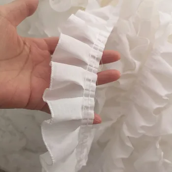 отделка из белой плиссированной кружевной ткани 100 см, отделка из хлопчатобумажного кружева для декора для шитья своими руками