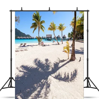 Отдых на песчаном пляже, Летний фон для цифровой фотографии, реквизит, Кокосовая пальма, пейзаж из окна, фон для фотостудии JK-21
