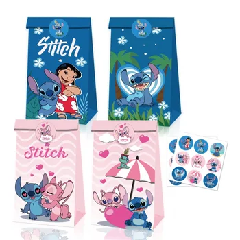 Пакеты для подарков из крафт-бумаги Anime Star Baby Stitch, Мультяшные воздушные шары, принадлежности для вечеринки по случаю Дня рождения, украшения, Коробка конфет, Топпер для торта