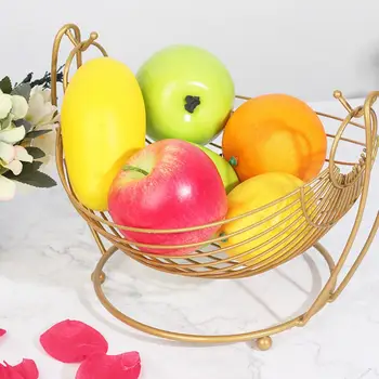 Персонализированная фруктовая тарелка, привлекающая внимание фруктовая тарелка, стильная корзина для фруктов из скандинавского железа, элегантный дизайн для хранения закусок дома