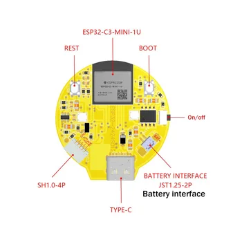 Плата разработки ESP32-C3 с круглым ЖК-дисплеем 1,28 дюйма с модулем Wifi Bluetooth Без сенсорной панели