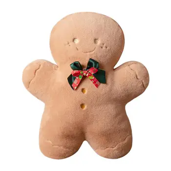 Плюшевый пряничный человечек, Очаровательная плюшевая игрушка из имбирного хлеба, милый пряничный человечек в кавайном стиле, Рождественский декор для вечеринки под елкой