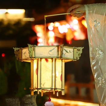 Подвесные китайские фестивальные фонарики своими руками с подсветкой для украшения вечеринки Фонари ручной работы в середине осени Фестивальные фонари декор