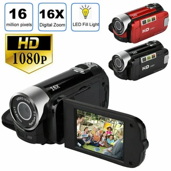 Портативная Дорожная Цифровая Видеокамера 1080P Full HD 16 Мегапикселей с 16-кратным Зумом Ночного Видения 2.4-Дюймовым Экраном HD Digital TFT Для Видеосъемки