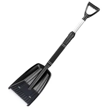 Портативная лопата для уборки снега, совок для уборки снега с выдвижной ручкой, очень глубокая лопата для уборки снега для дома, гаража, 28-дюймовая тяжелая лопата для уборки снега