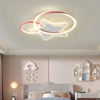 Потолочные светильники для детской комнаты, светодиодная лампа для спальни для маленьких мальчиков и девочек, минималистичные современные романтические теплые потолочные светильники для детской комнаты