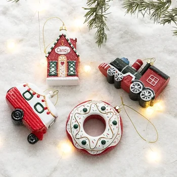 Рождественское украшение креативное украшение Рождественской елки подвеска подвесной автомобиль дом конфеты печенье подвеска