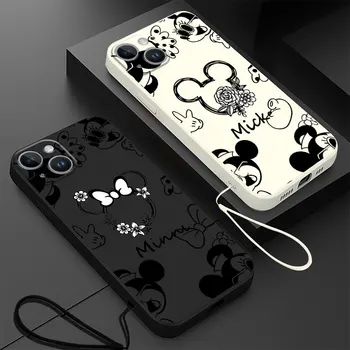 Роскошный чехол для телефона с логотипом Disney Mickey Minnie для Xiaomi Mi 10T 12 Lite 11 Lite 11T Pro 12T 10 Lite с квадратным покрытием из жидкого силикона