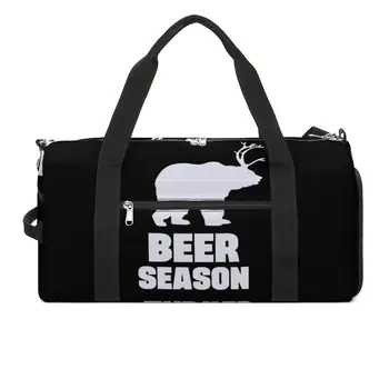 Сезон пива Забавные Спортивные сумки Медведь Олень Тренировочная спортивная сумка для животных Большой емкости Ретро-сумки Дизайн пары Сумка для фитнеса выходного дня