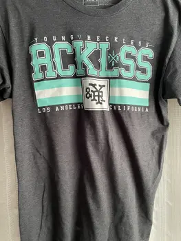 Серая футболка Young & Reckless для мужчин с коротким рукавом Los Angeles Cult, средний размер