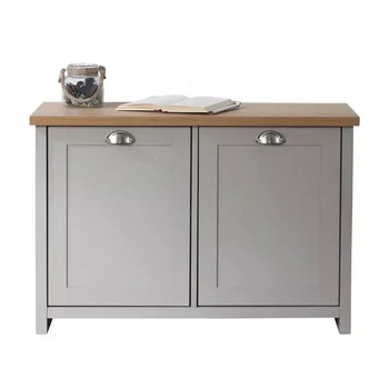 Серый современный роскошный шкаф для обуви Деревянный шкаф для домашней мебели с дверцами
