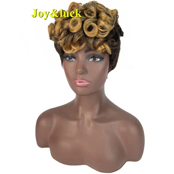 Синтетический короткий Африканский женский парик Градиентного вьющегося модного стиля, высококачественный Регулируемый парик для ежедневных вечеринок