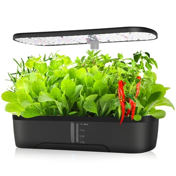 Система выращивания гидропоники на 12 стручков, набор для сада с травами, регулируемая высота в помещении с автоматическим таймером, 20-ваттный светодиодный светильник для выращивания