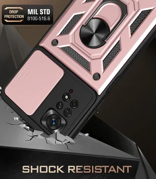 Слайд-камера противоударный бронированный чехол для Xiaomi Redmi Note 11 10 9 Pro Max 11s 10s 9s чехол funda для Redmi 10 9 9A 9T 9C NFC case