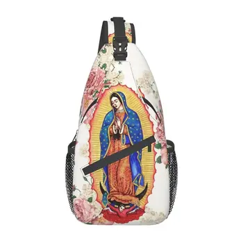 Слинг Девы Гваделупской, нагрудная сумка через плечо, мужская повседневная Мексиканская Католическая сумка Девы Марии, рюкзак для путешествий