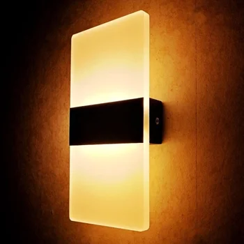 Современный светодиодный акриловый настенный светильник с длинным теплым белым внутренним освещением, прикроватная тумбочка для спальни, гостиная, коридор, лестничный светильник