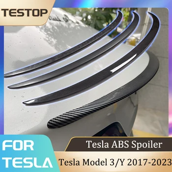 Спойлер для Tesla Model 3/Y 2017-2023 Аксессуары Материалы ABS Спойлеры с рисунком из углеродного волокна, крылья, модификация экстерьера Tesla