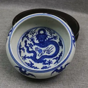 Старинные китайские бело-голубые фарфоровые горшки с ручной росписью Cloud Dragon Jar Pots