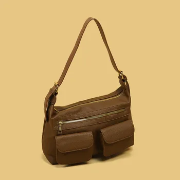 Текстурированная сумка-мессенджер, женская сумка-тоут из искусственной кожи, сумки через плечо, Большие вместительные Мягкие сумки для покупок