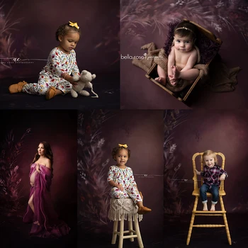 Темные Абстрактные цветочные фоны для фотосъемки Беременная Женщина Портрет Девочка Фотостудия на День рождения ребенка Фон для детской фотосессии