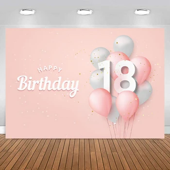 Украшения с 18-м днем рождения, баннер, фон из розового золота для девочек, реквизит для вечеринки, вывеска, фон для декора на день рождения, фотография