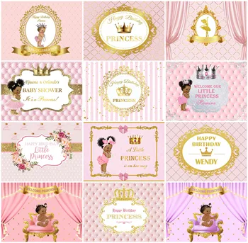 Фон для душа ребенка, Фотография на день рождения розовых девочек, Корона принцессы, Индивидуальный плакат, Реквизит для фотосессии в фотостудии