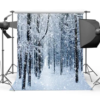  Фон для фотосъемки в виде белоснежного леса, фон в виде снежинки для фотостудии CM-6509