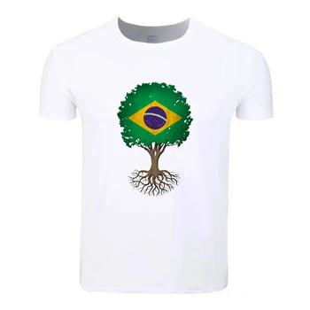 Хлопковая студенческая футболка большого размера с бразильским флагом, летняя футболка с коротким рукавом для мужчин, женщин, мальчиков, девочек, футболки, детские футболки