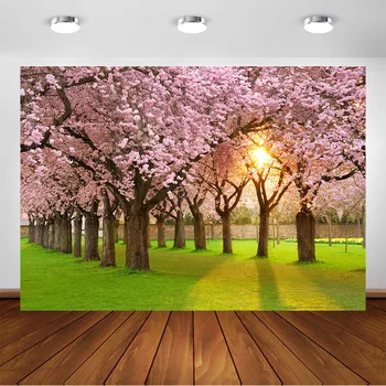 Цветочные фоны для фотосъемки Украшения для вечеринки по случаю дня рождения Свадебный фон Баннер на фоне вишневого дерева Фотосессия