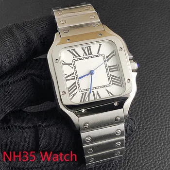 Циферблат NH35 циферблат NH36 квадратный корпус часов с римским циферблатом минеральное стекло подходит для часового механизма NH35 NH36 аксессуары для часов обслуживание часов