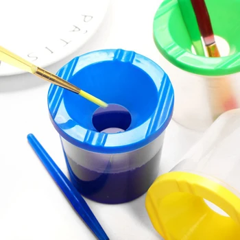 Чашка для мытья ручки с росписью, Пластиковая Прозрачная Многофункциональная Ручка, Ведро для мытья, Акварельная Краска, Ручка для рисования, Чашка для мытья