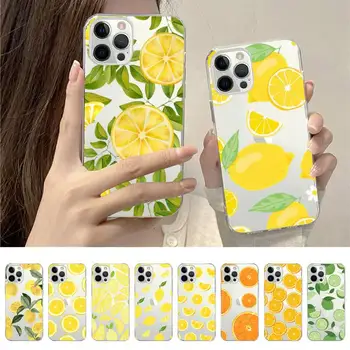 Чехол для телефона Fruit lemon для iPhone 14 13 12 11 Pro Max Mini X Xs XR 6 7 8 Plus SE 2020 Прозрачный чехол