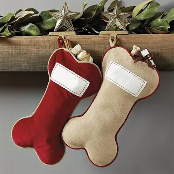 Чулки для домашних животных, рождественские носки в форме собачьей кости большой емкости, Рождественские подвесные чулки, елочные украшения для дома и подарки