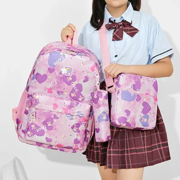 Школьные сумки учащихся начальной и средней школы, детские рюкзаки, школьные сумки для студентов, набор из трех предметов, рюкзак, сумка для карандашей