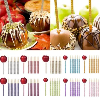 Яблочные палочки со стразами, бамбуковые принадлежности для украшения вечеринки, торт, шоколадно-карамельные палочки, палочки для конфет, салат 